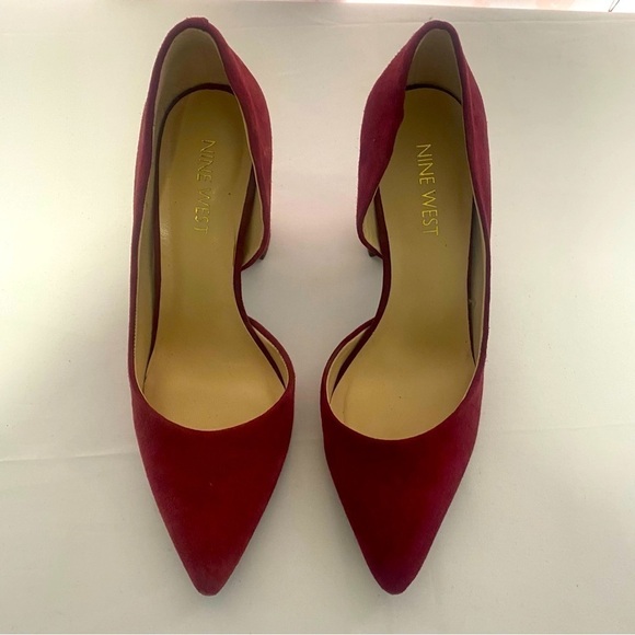 Nine West Wine Suede Women's Shoes Block Heels Size 5M NIB Business Casual - Picture 3 of 9